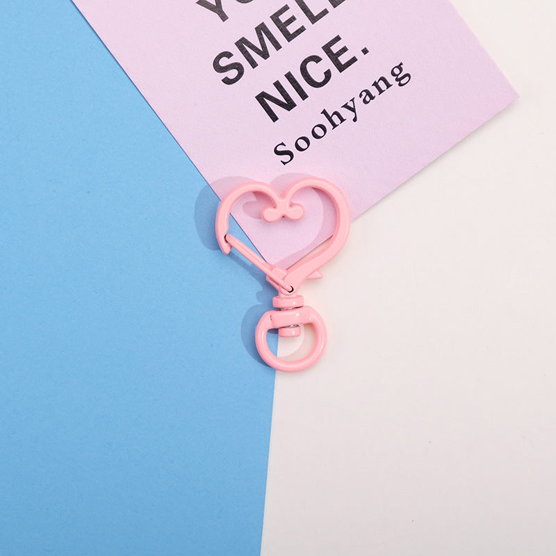 Wholesale Heart Shape Paint Color DIY Material Keychain Metal Accessories